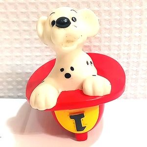 Vintage 1996 Kids II Inc. 101 Dalmatians Dog in Fireman's Hat Toy Figurine